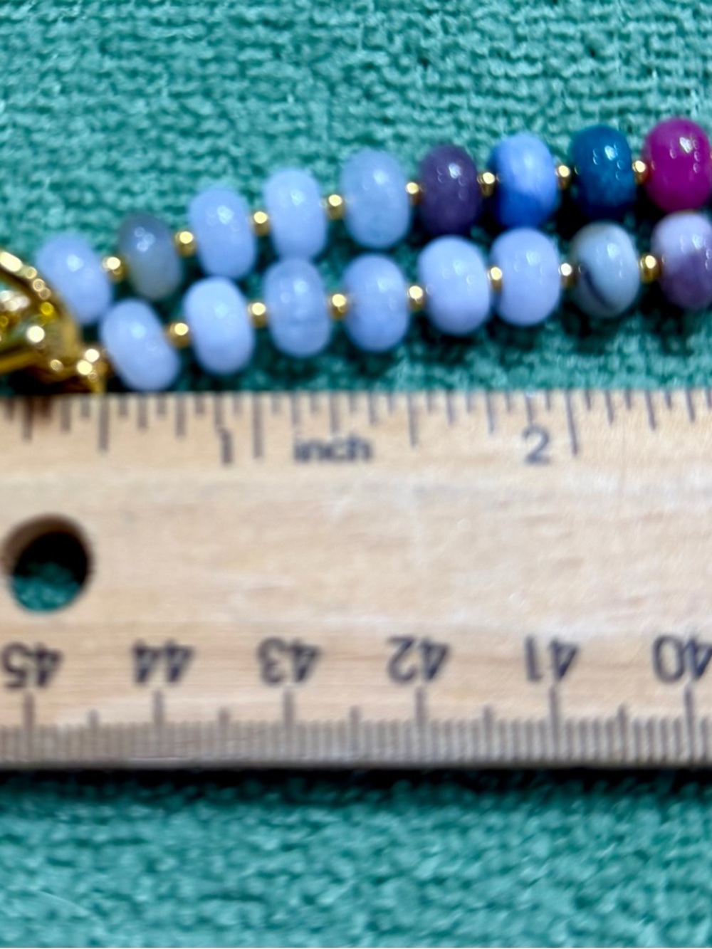 Rainbow Gemstone Opal Rondelle Beads HandStrung Candy Necklace 18ktgp Toggle - Picture 4 of 5